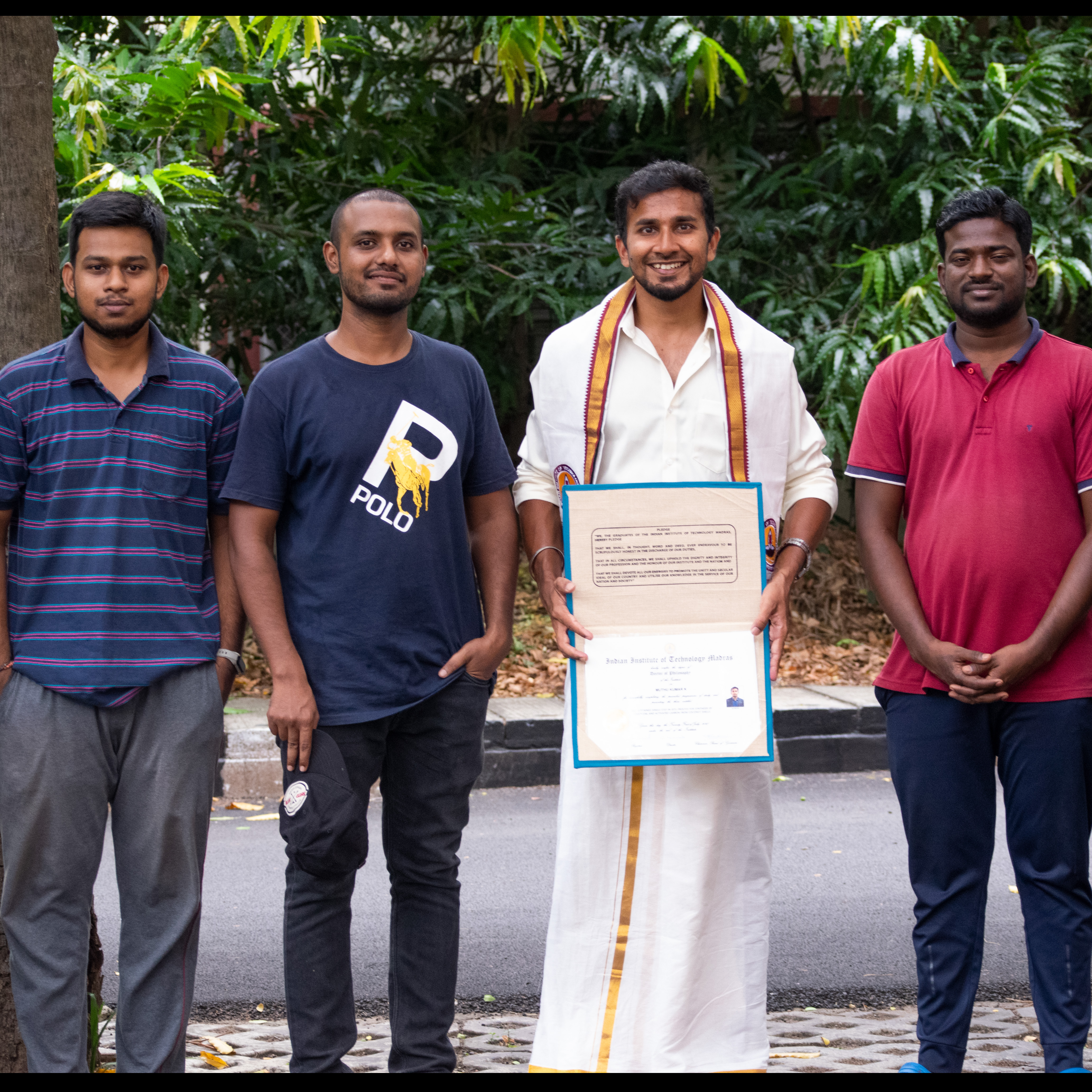 With project team at IIT Madras PhD graduation